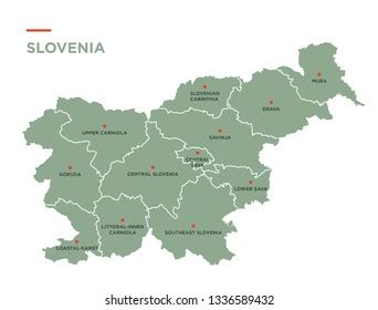 Statistical Regions Map Slovenia Stock Vector (Royalty Free) 1336589432 ...