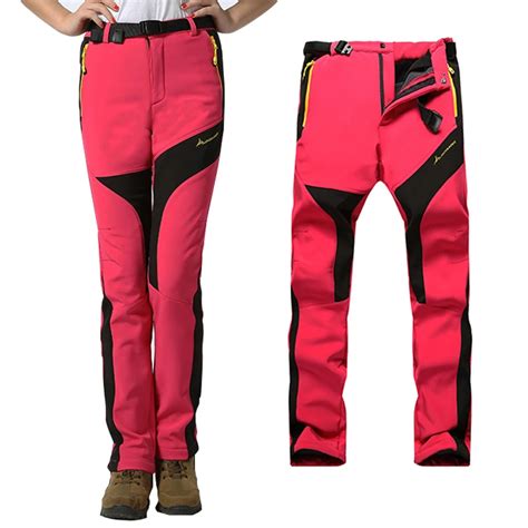 Winter Hiking Pants Women Waterproof Sofshell Outdoor Trekking Trousers Thermal Sports ...