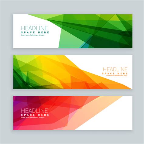 web banners template set in abstract colorful style - Download Free Vector Art, Stock Graphics ...