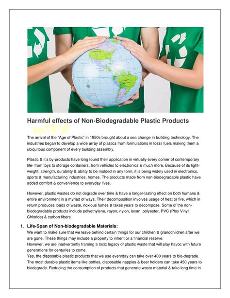 PPT - Harmful effects of Non-Biodegradable Plastic Products PowerPoint Presentation - ID:8494902