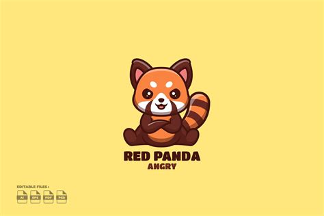 Angry Red Panda Cute Mascot Logo – MasterBundles