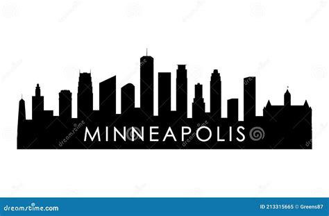 Minneapolis Skyline Silhouette. Stock Vector - Illustration of modern ...