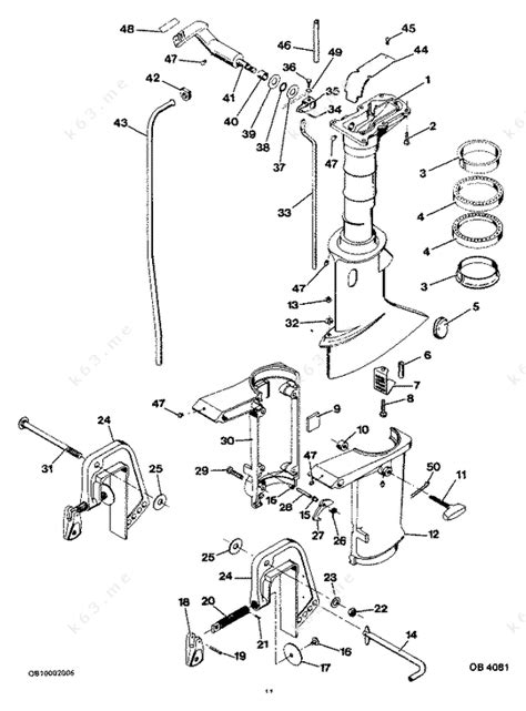 Mercury Force 4 H.P. 1985, Motor Leg - parts catalog