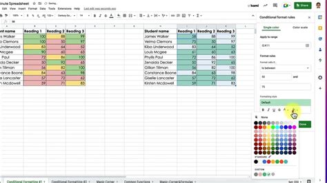 Google Sheets Tutorial to show Conditional Formatting - YouTube