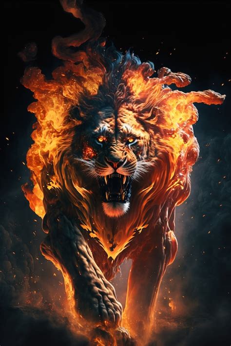 3d Fire Lion Wallpaper