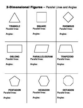 2 dimensional shapes worksheets