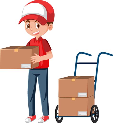 Delivery man holding a package cartoon character 5181223 Vector Art at Vecteezy