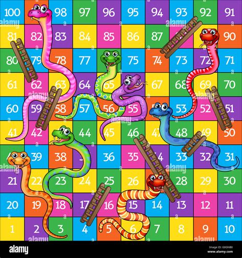 Snakes and ladders board game cartoon illustration Stock Photo - Alamy