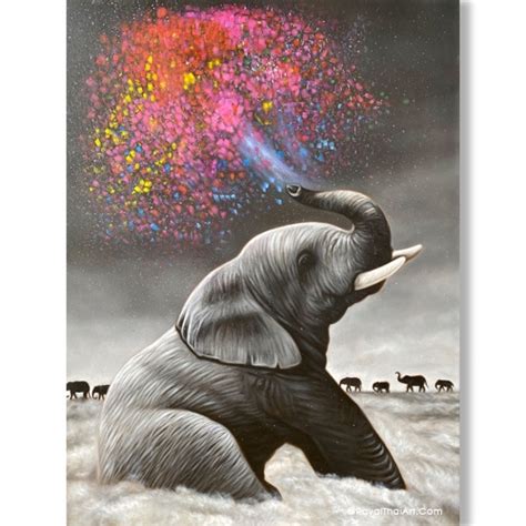 Elephant Canvas Wall Art - Buy Art in Thailand l Royal Thai Art