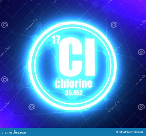 Chlorine chemical element. stock illustration. Illustration of medical - 138508423