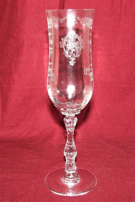 Fostoria elegant etched glass Navarre pattern champagne flute | Glass, Glass etching