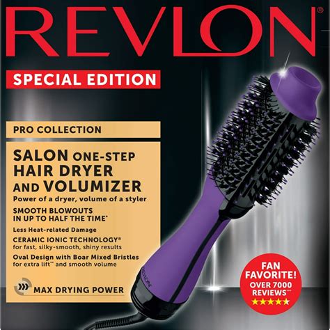 Revlon One Step Hair Dryer & Volumizer Hot Air Brush Purple - Walmart.com - Walmart.com