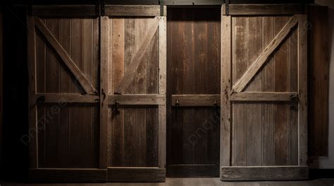 Two Sliding Barn Doors Are Open In A Room Background, Picture Of Barn ...