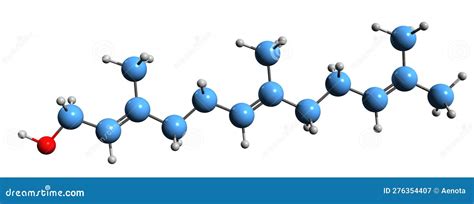 3D Image of Farnesol Skeletal Formula Stock Illustration - Illustration ...