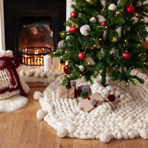 Giant Knitted Christmas Tree Skirt - Christmas Home Decor - FREE UK Shipping by LaurenAstonD ...