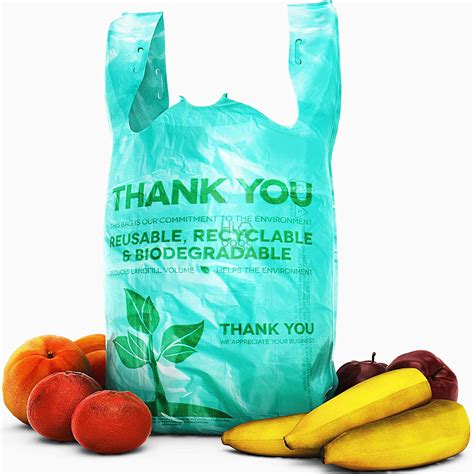 Biodegradable Plastic Grocery Bags Great Thick, Green Takeout Bags for ...