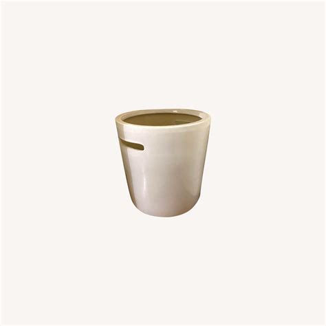 IKEA White Ceramic Planter - AptDeco