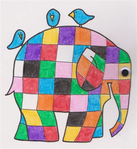 "Lines Across": Elmer the Patchwork Elephant Coloring Page | Elephant ...
