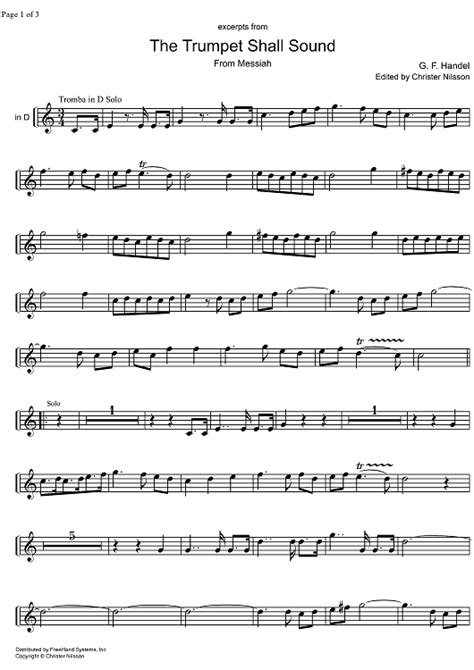 The Trumpet Shall Sound from Messiah exc. HWV 56 | Trumpet sheet music, Digital sheet music ...