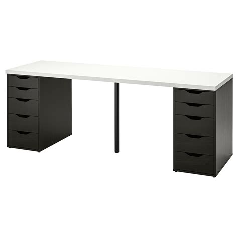 LAGKAPTEN / ALEX desk, white/black-brown, 783/4x235/8" - IKEA