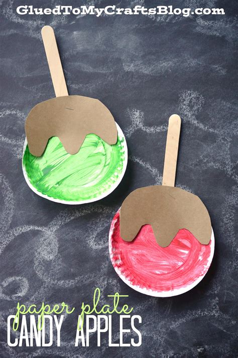 Paper Plate Candy Apples - Fall Themed Kid Craft Idea | Apple craft ...