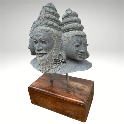 Trimurti Bust Statue 2ft: Buy Best Artwork - The Stone Studio