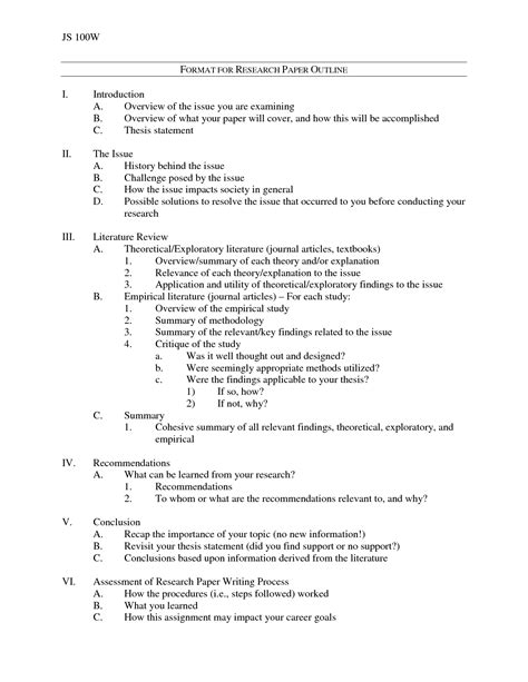 outline format for a research paper - Google Search | Essay outline, Research paper outline ...