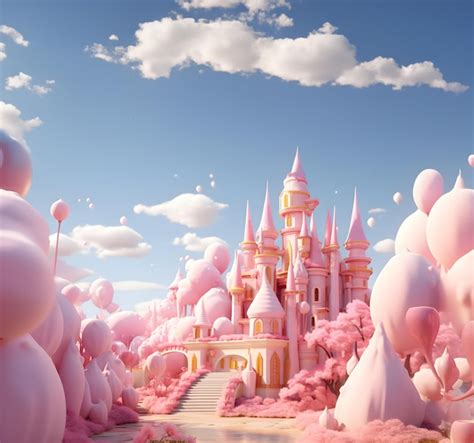 Premium Photo | Beautiful and minimal fantasy sweet barbie world background in a Candyland ...