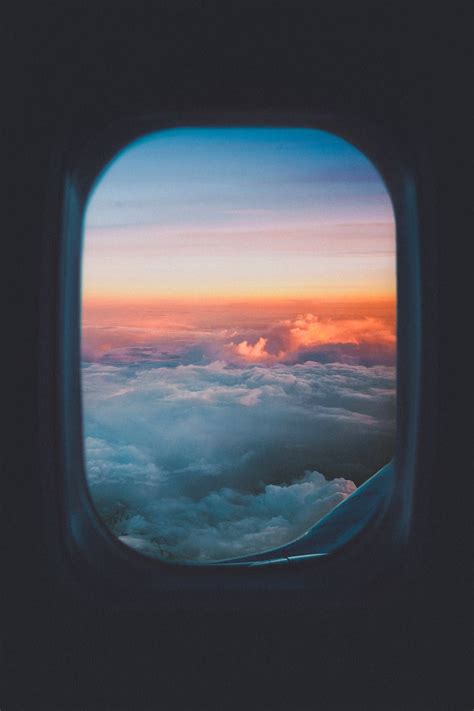 Download Airplane Window Aesthetic Sunset Clouds Wallpaper | Wallpapers.com