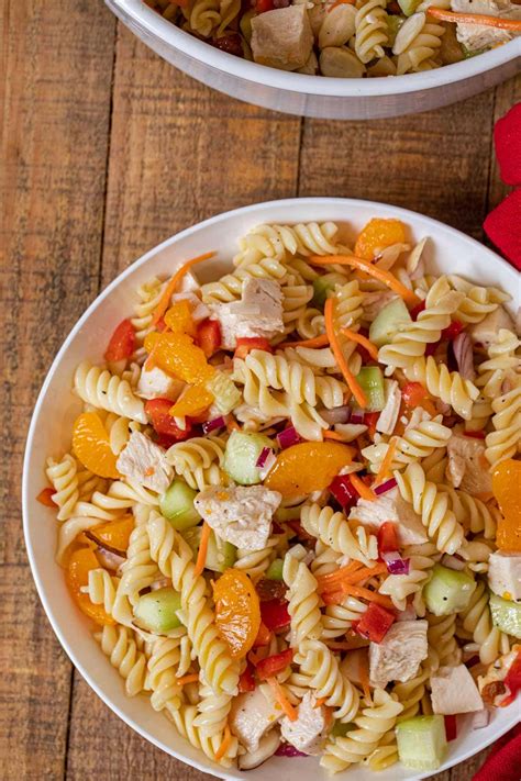 Easy Mandarin Chicken Pasta Salad Recipe - Dinner, then Dessert