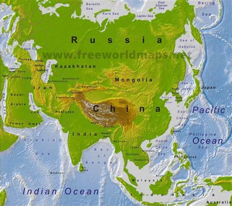 Asia Physical Map – Freeworldmaps.net