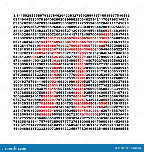 The Mathematical Symbol Pi in Numbers Stock Illustration - Illustration ...