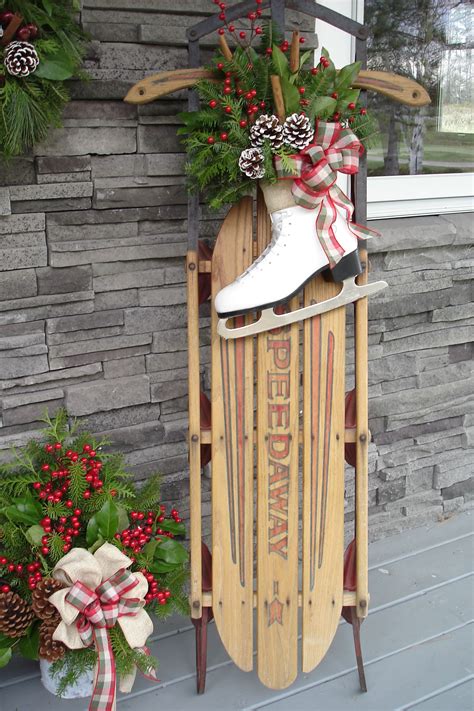 Cozy up your porch with vintage sleds and skates