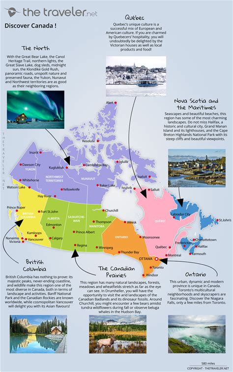 Places to visit Canada: tourist maps and must-see attractions