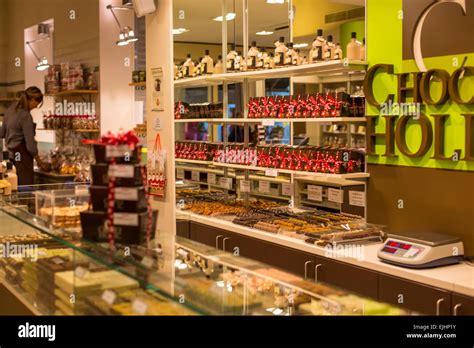 Chocolates in chocolate shop, Bruges, Belgium Stock Photo - Alamy