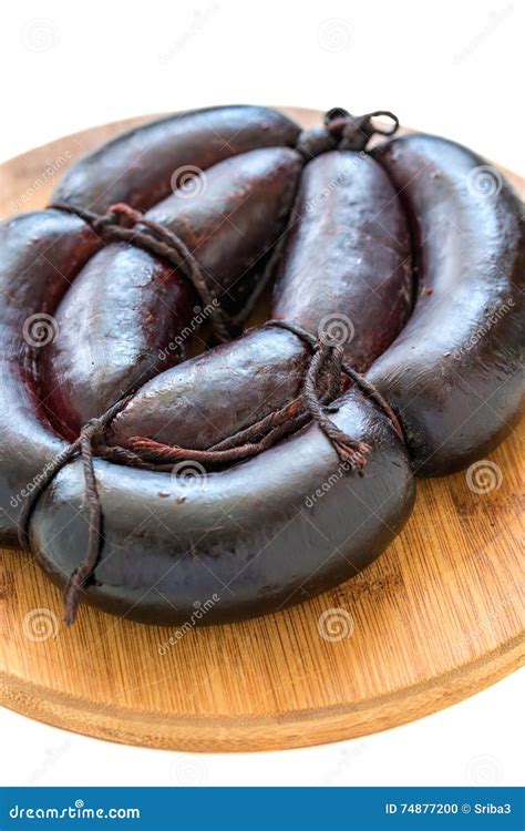 Homemade blood sausage. stock photo. Image of lard, cooking - 74877200