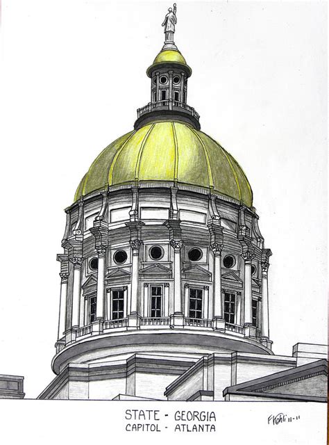 Georgia State Capitol Drawing by Frederic Kohli - Fine Art America