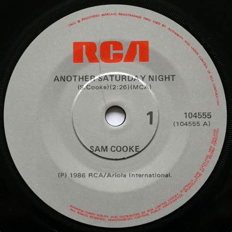 Sam Cooke – Another Saturday Night (1986, Vinyl) - Discogs