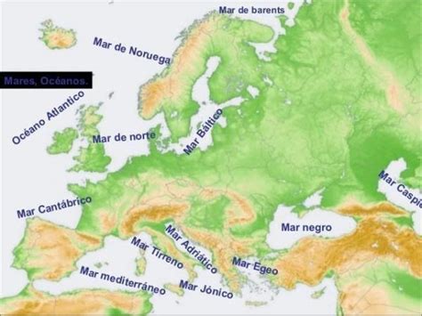 Mapa De Europa Oceanos Y Mares | Mapa Fisico