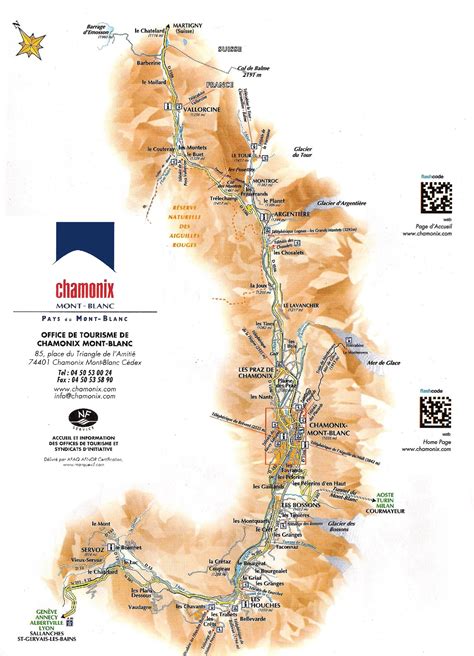 Chamonix valley map - Ontheworldmap.com