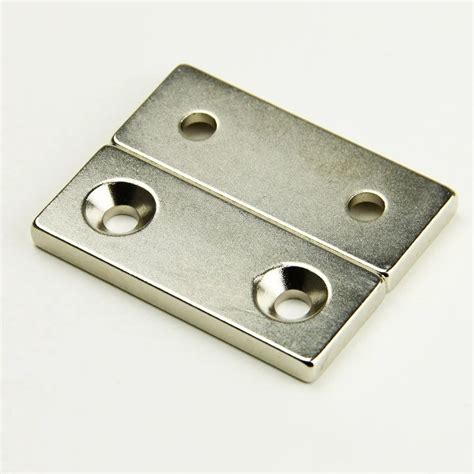 Rectangle / Square NdFeB Double Countersunk Hole Magnet - Magnets By HSMAG