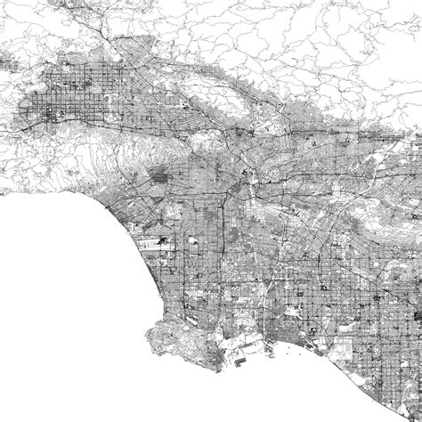 Los Angeles, CA Road Map [4340x4340] : r/MapPorn