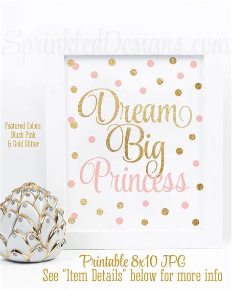 Dream Big Princess Princess Room Decor Princess Birthday - Etsy