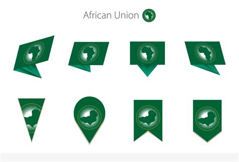 African Union national flag collection, eight versions of African Union vector flags. 17222823 ...