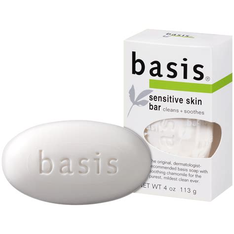 Basis Sensitive Skin Bar Soap - Unscented Soap Bar For Sensitive Skin - 4 oz. - Walmart.com