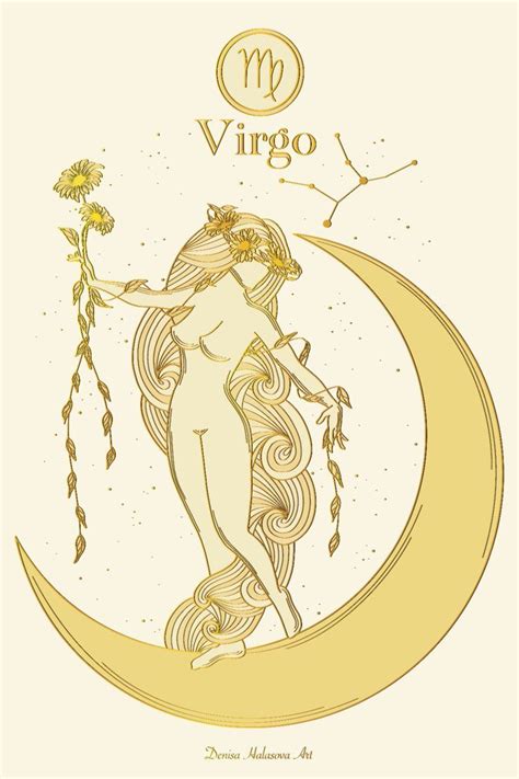 VIRGO art print, Zodiac astrology birthday gift, Virgo gifts, Virgo illustration, Etsy prints ...