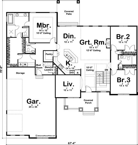 1 Story Traditional House Plan | Stafford