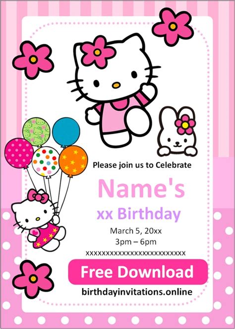 Hello Kitty Invitations – Birthday Invitations