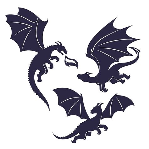 Free Vector | Flat design dragon silhouette illustration