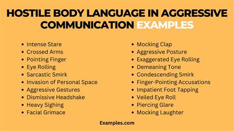 Hostile Body Language in Aggressive Communication: Examples, PDF